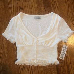 UO Bennet Button-Down Smocked Top